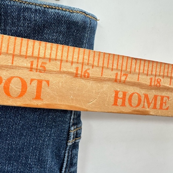 SPANX XL crop dipped stretch pull-on flare woman raw hem cute high-rise denim - Picture 8 of 11